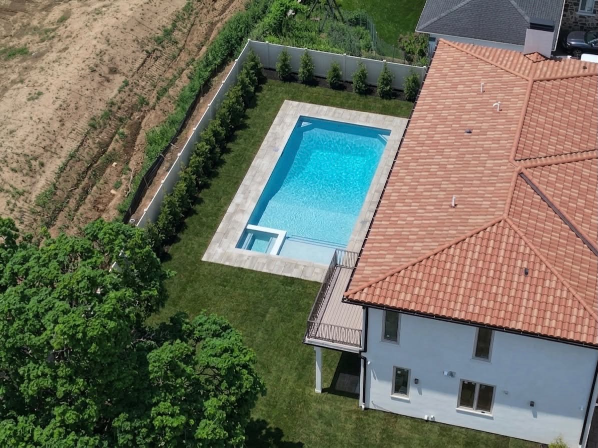 Finished pool - aerial